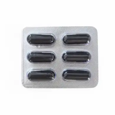 6-capsule pack of black sildenafil capsules