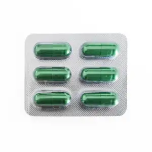6-capsule pack of green sildenafil capsules