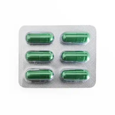 6-capsule pack of green sildenafil capsules