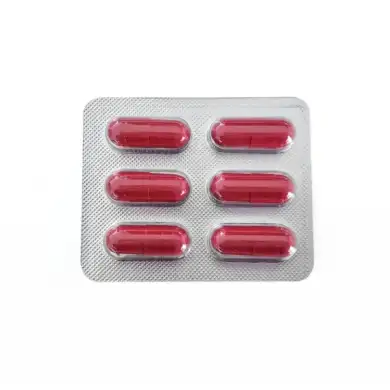 6-capsule pack of red sildenafil capsules