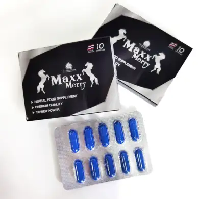 Maxx Merry White-Black Boxed Packaging 10 Counts Blue Capsules